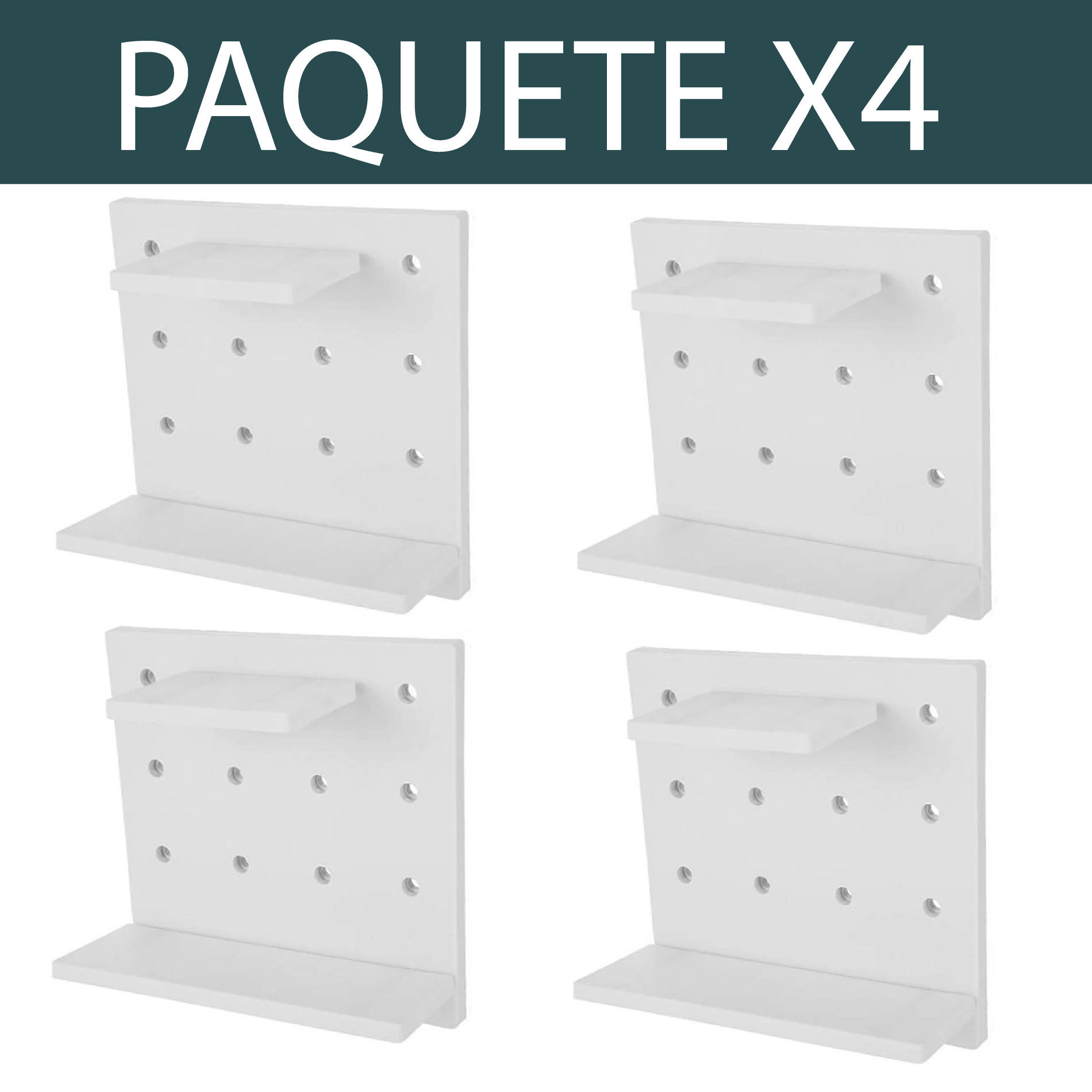 Miniatura 6 de Repisa Organizador X4 Perforado Pared